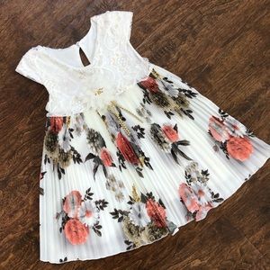 Floral Pleated Toddler Dress